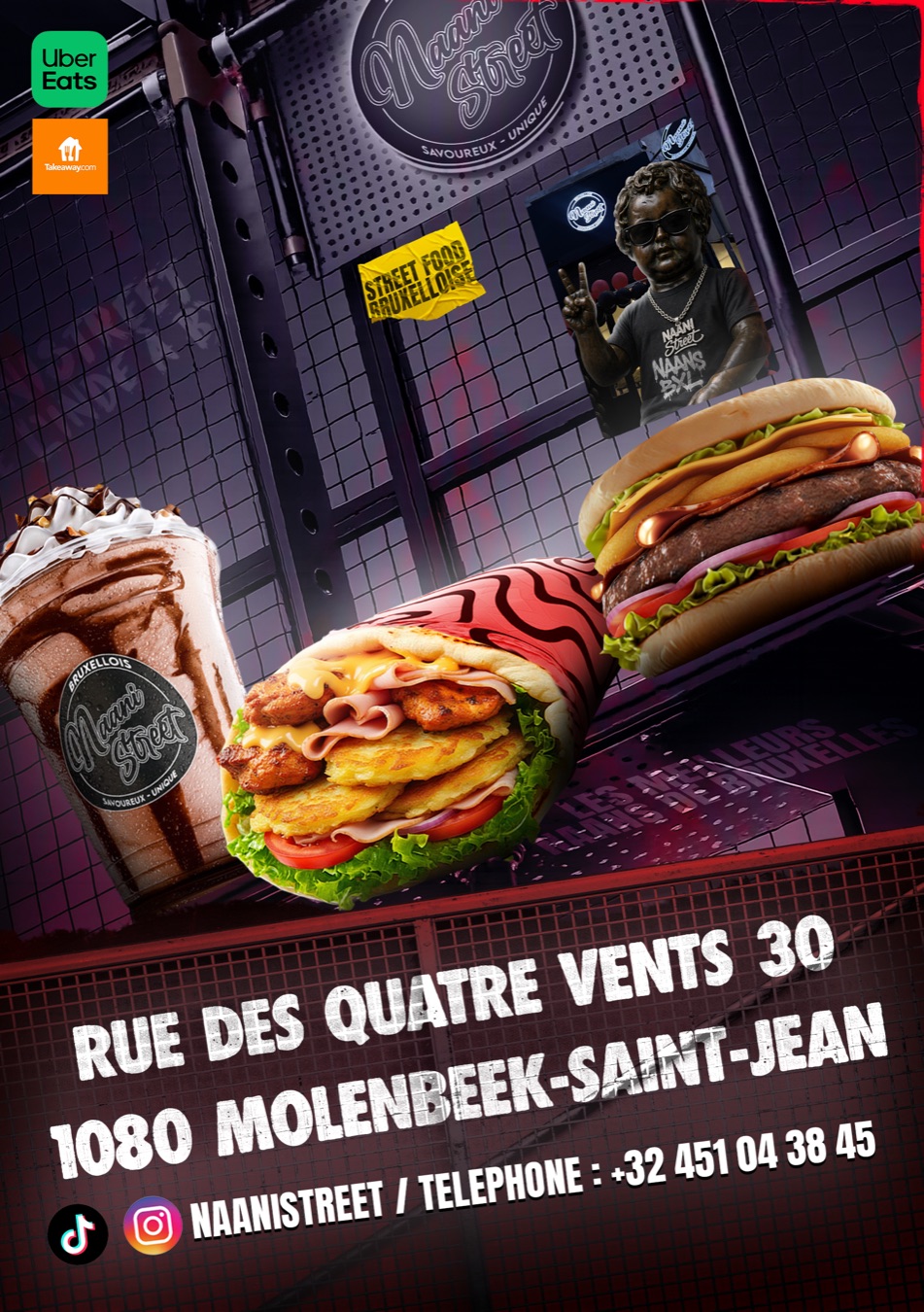 Post Naani Street : naan, burger et milkshake, rue des Quatre Vents 30